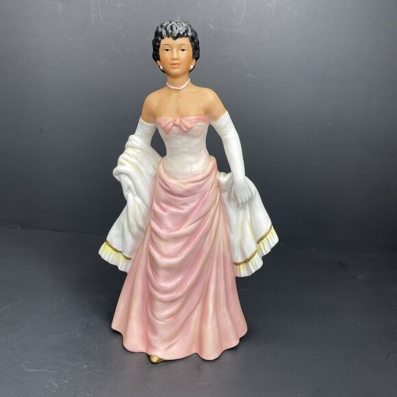 Vtg Home Interior Homco Lady Crystal Victorian Ladies Figurine #1435 Ball‎ Gown - Picture 1 of 8